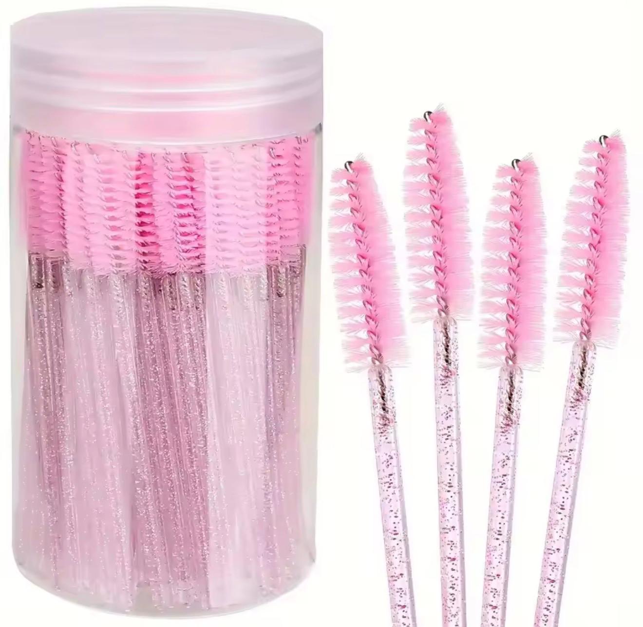 Máscaras desechables glitter rosa